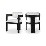 Capri Ivory Velvet Upholstered Dining Chair – Black Frame (Set Of 2)