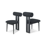 Dalia Black Boucle Fabric Dining Chair - Set Of 2