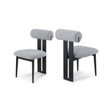 Dalia Grey Boucle Fabric Dining Chair - Set Of 2