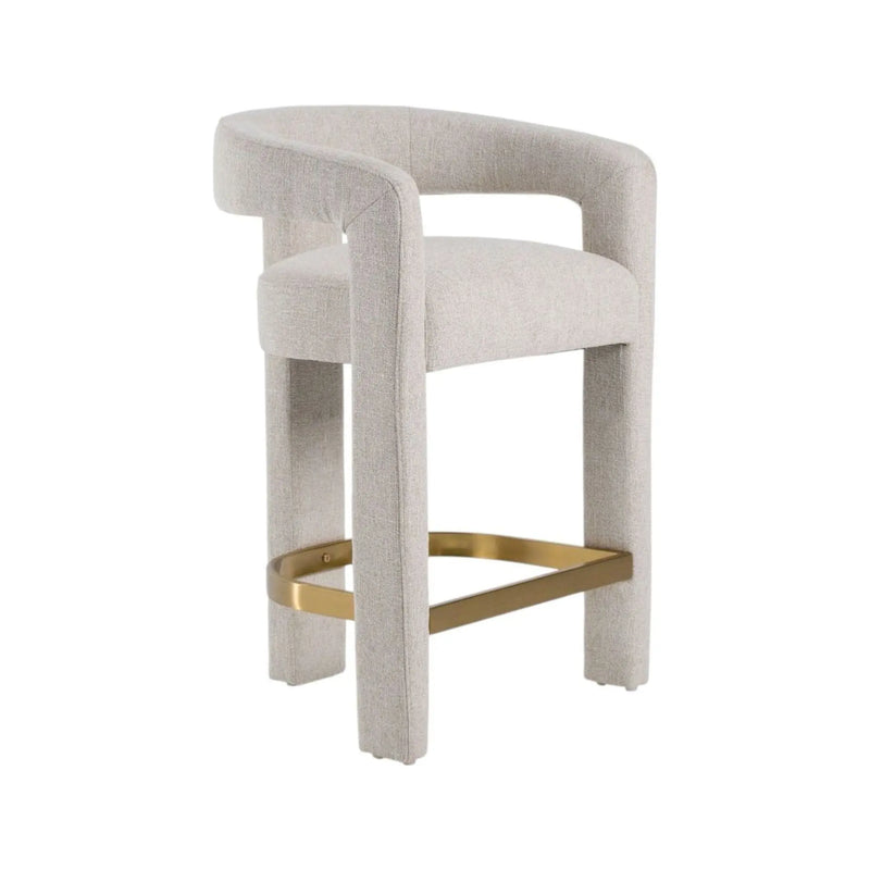 Nova Counter Chair in Soft Sand Performance Linen Weave