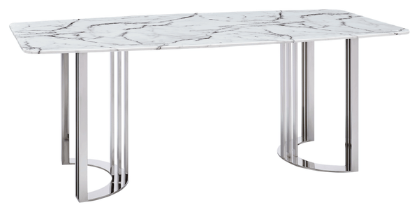 Maisonet Chrome Marble Dining Table