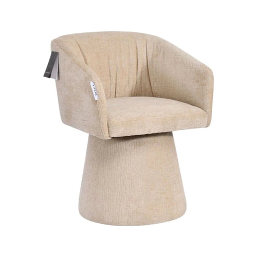 Velora Fabric Swivel Dining Chair Oatmeal Beige