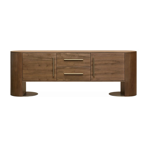 Vicksburg Natural Walnut Sideboard Antique Bronze Metal