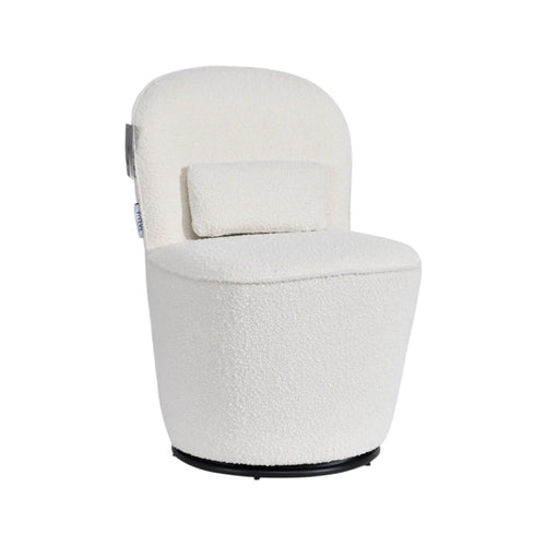 Vita Boucle Fabric Swivel Dining Chair White