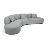 Drift 3-Piece Curved Modular Sectional in Gray Chenille Fabric