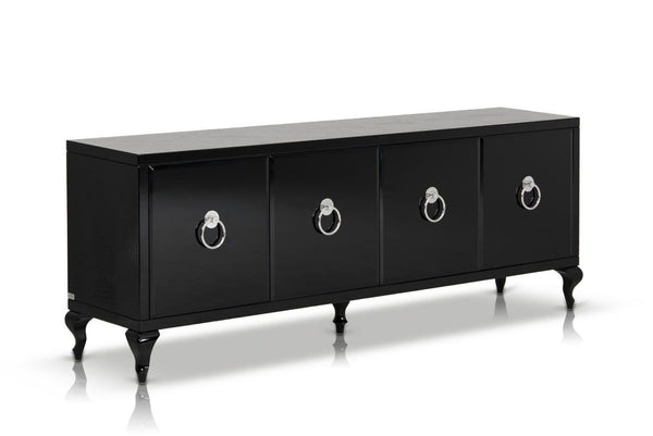 Tudor Transitional Black Crocodile Lacquer Buffet