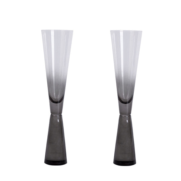 Black Champagne Crystal Wine glass - Set of 2
