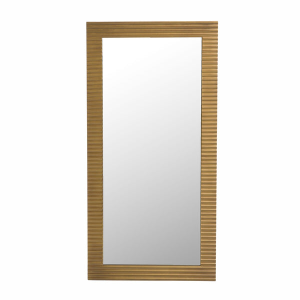 Glenn Modern Brushed Brass Floor Mirror