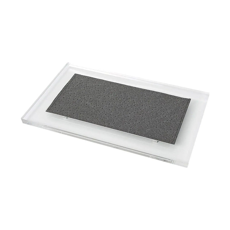 Black Leather Transparent Decorative Tray
