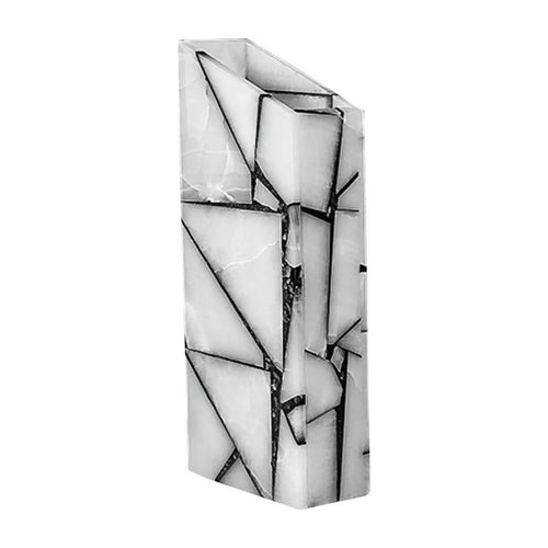 Fracture White Jade Natural Stone Vase – Large