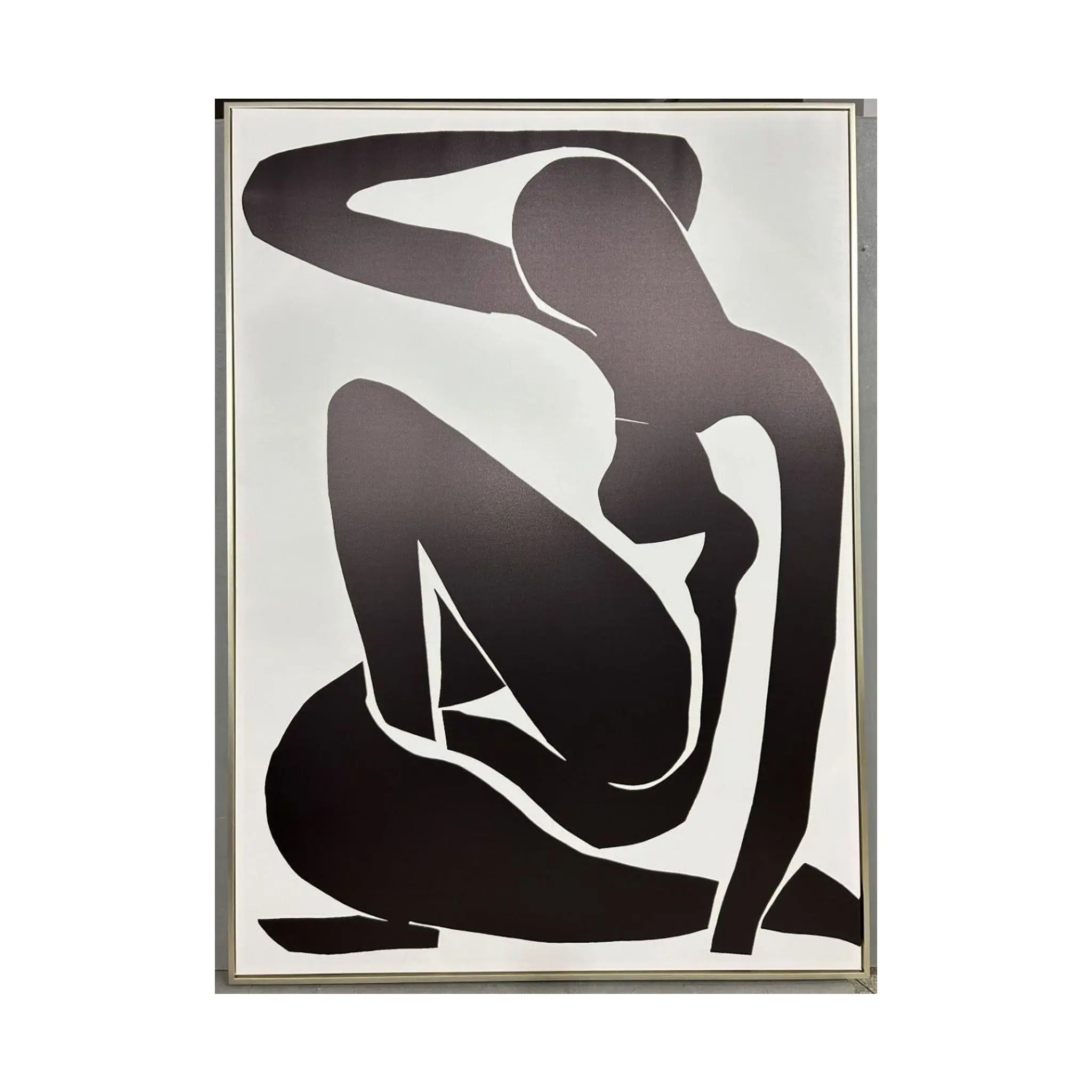 Shadowed Grace 51 X 71 Silver Framed Oil Painting | Modern Painting ...