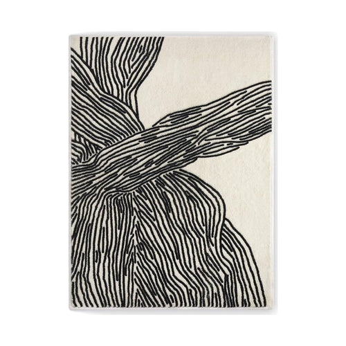 Zara Noir Black And White Abstract Area Rug