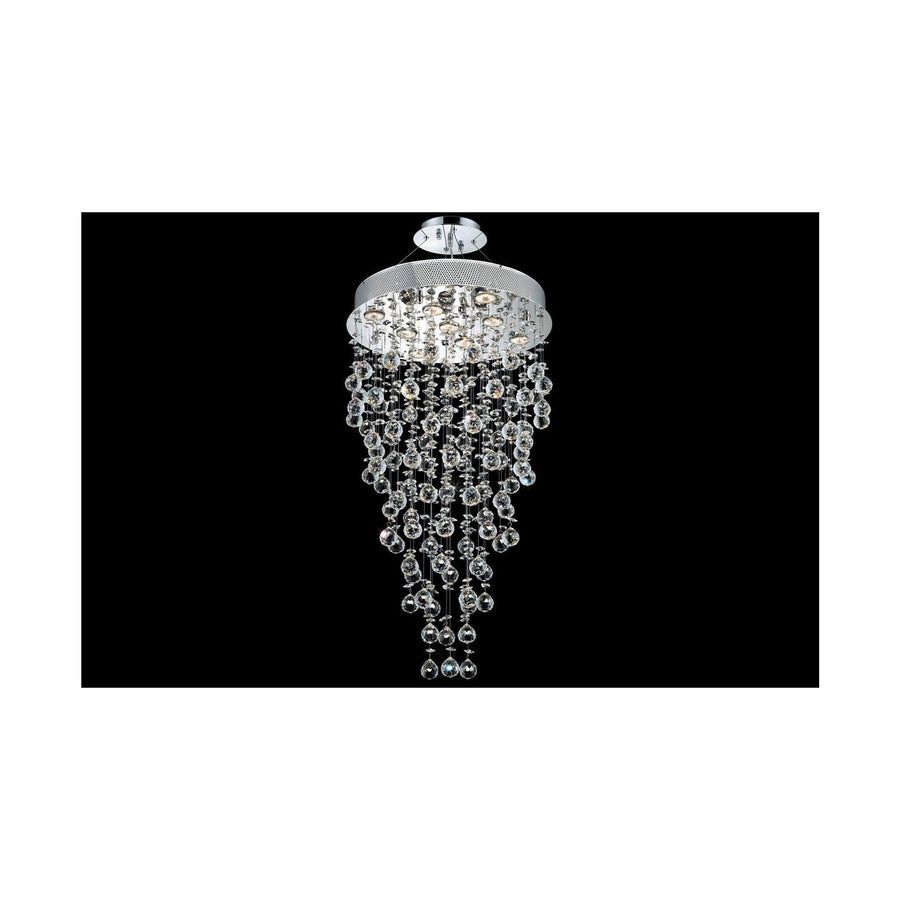 Belvedere Pendant 9 Light 20 Inch Chrome Dining Chandelier Ceiling Light In Gu10, Clear, Royal Cut
