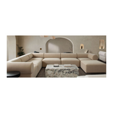 7Pc Serenity Corner Sectional in Light Camel Velvet