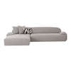 Audra 131" 2-Piece Grey Performance Boucle Chaise Sectional