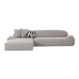 Audra 131" 2-Piece Grey Performance Boucle Chaise Sectional