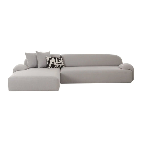 Audra 131" 2-Piece Grey Performance Boucle Chaise Sectional