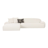 Audra 131" 2-Piece Ivory Performance Boucle Chaise Sectional