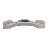 Audra 3-Piece Grey Performance Boucle Fabric Curved Sectional
