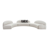 Audra 3-Piece Ivory Performance Boucle Fabric Curved Sectional
