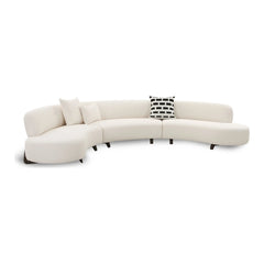 Baudin 152" 3-Piece Cream Performance Bouclé Curved Sectional