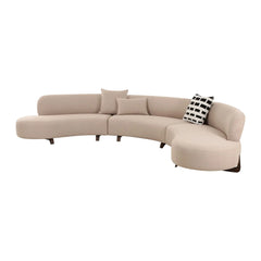Baudin 152" 3-Piece Desert Tan Performance Bouclé Curved Sectional