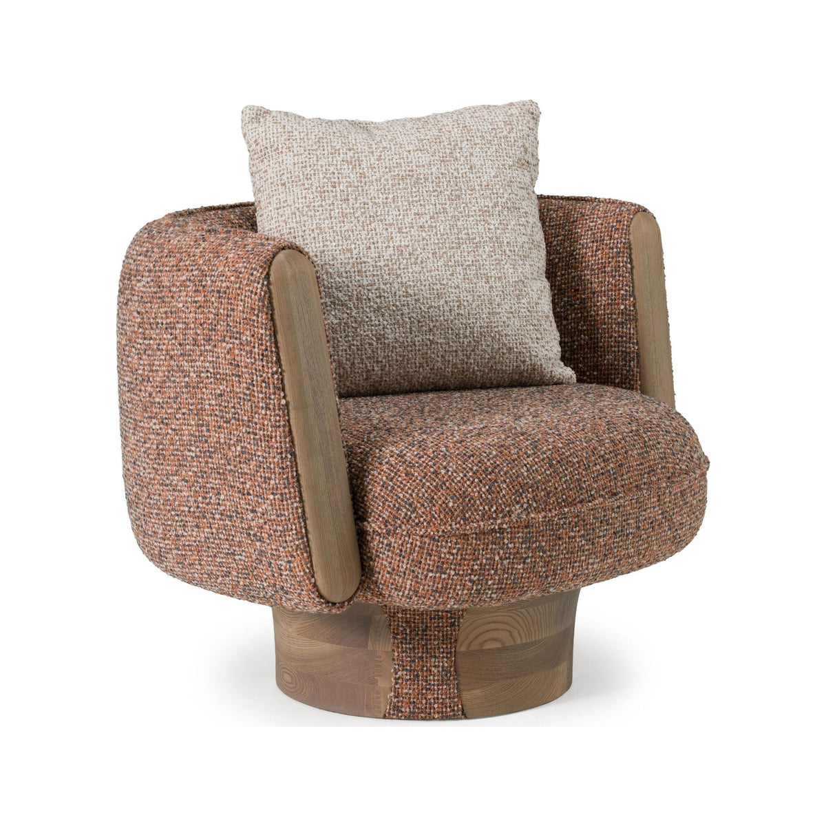 Bellarno Multicolored Boucle Fabric + Ash Accent chair