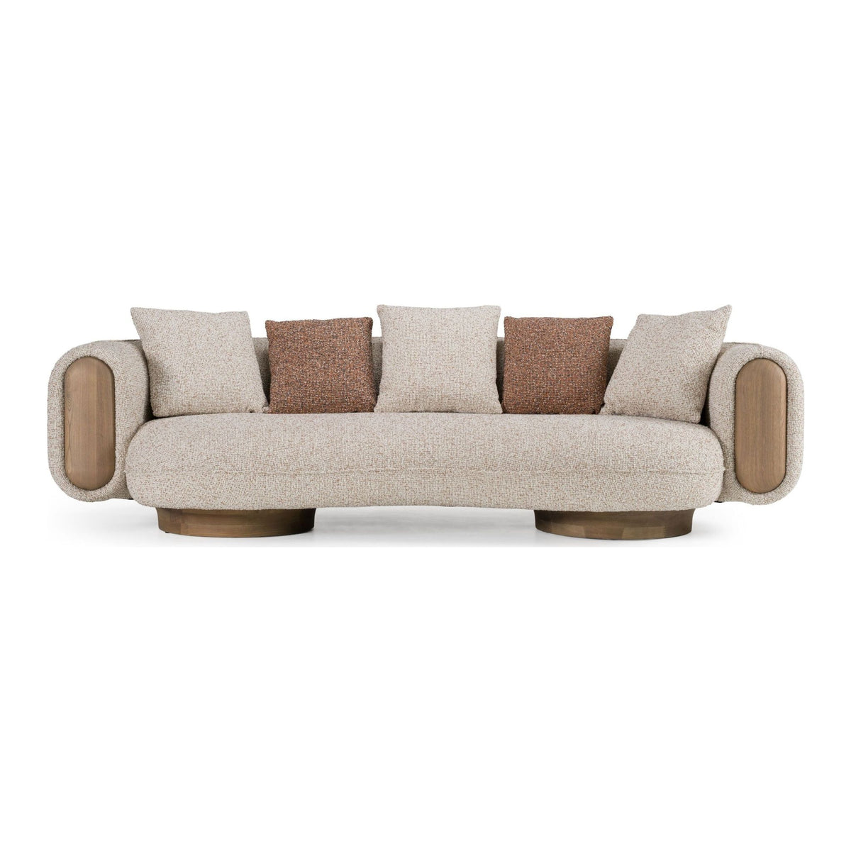 Bellarno Multicolored Boucle Fabric + Ash Sofa