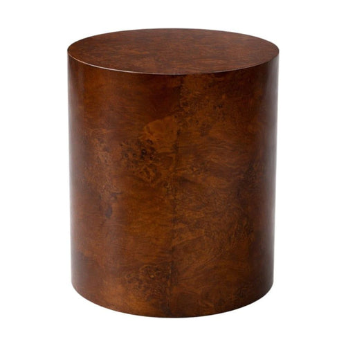 Cambria Modern Side Table in Dark Walnut Burl Wood