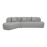 Drift 2-Piece Sectional Gray Chenille Fabric