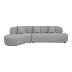 Drift Modern Luxury Sectional Sofa 2-Piece in Gray Chenille Fabric