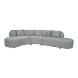 Drift 3-Piece Curved Modular Sectional Gray Chenille Fabric