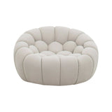 Halo Modern Curved Beige Fabric Chair