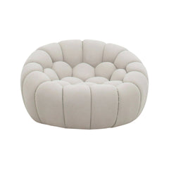 Halo Modern Curved Beige Fabric Chair