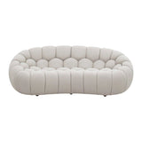 Halo Modern Curved Beige Fabric Loveseat