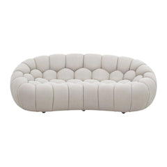 Halo Modern Curved Beige Fabric Loveseat