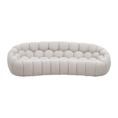 Halo Modern Curved Beige Fabric Sofa