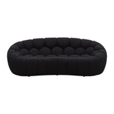 Halo Modern Curved Black Fabric Loveseat