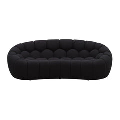 Halo Modern Curved Black Fabric Loveseat