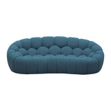 Halo Modern Curved Dark Teal Fabric Loveseat
