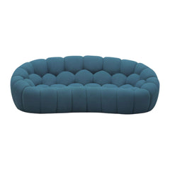 Halo Modern Curved Dark Teal Fabric Loveseat