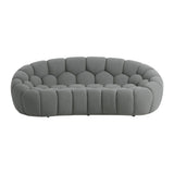 Halo Modern Curved Grey Fabric Loveseat
