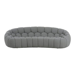 Halo Modern Curved Grey Fabric Sofa