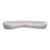 Modern Halo Beige Curved Sectional Sofa
