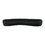 Modern Halo Black Curved Sectional Sofa