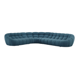 Modern Halo Dark Teal Curved Sectional Sofa