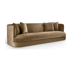 Oasis 93.5" Beige Velvet Upholstered Sofa