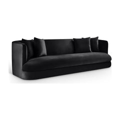 Oasis 93.5" Black Velvet Upholstered Sofa