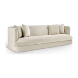 Oasis 93.5" Cream Velvet Upholstered Sofa