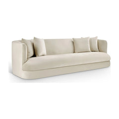 Oasis 93.5" Cream Velvet Upholstered Sofa
